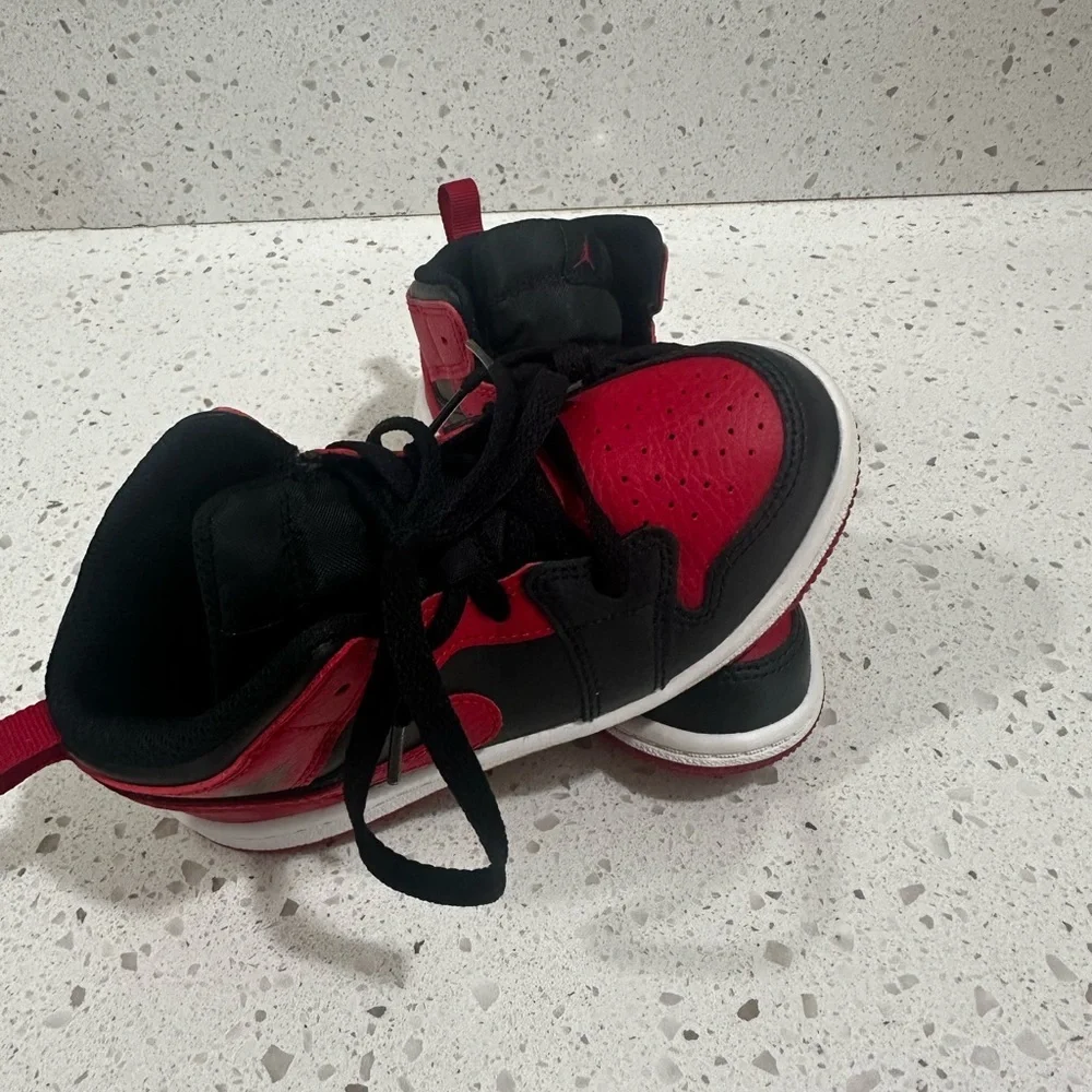Nike Air Jordan Kids Black & Red High-Top Sneakers